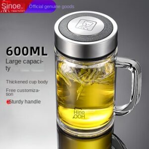 Heenoor Single-Layer Glass with Handle 2024 New Tea Cup Office Water Cup with Handle Large Capacity Cup 600ml Large Capacity Single Layer